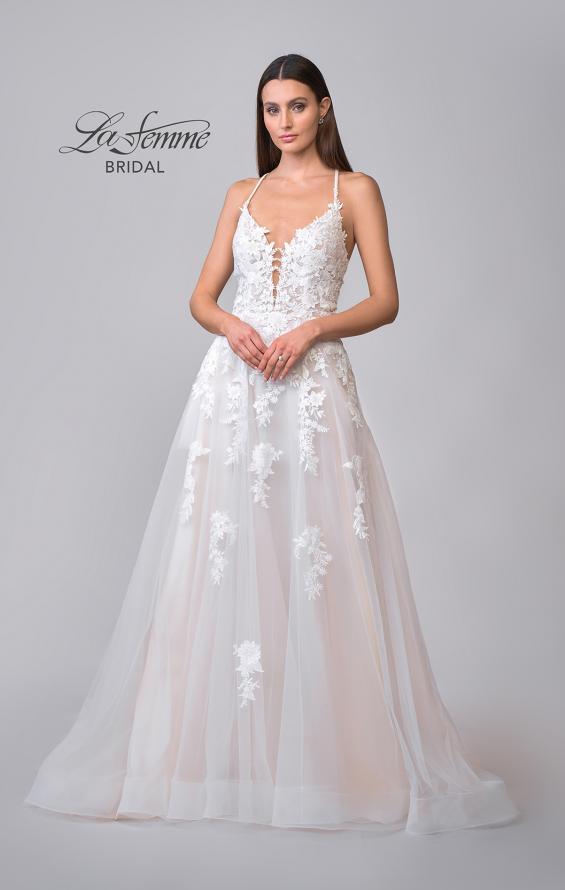 Picture of: A-Line Lace and Tulle Gown with Tie Back in ILIII, Style: B1205, Detail Picture 10