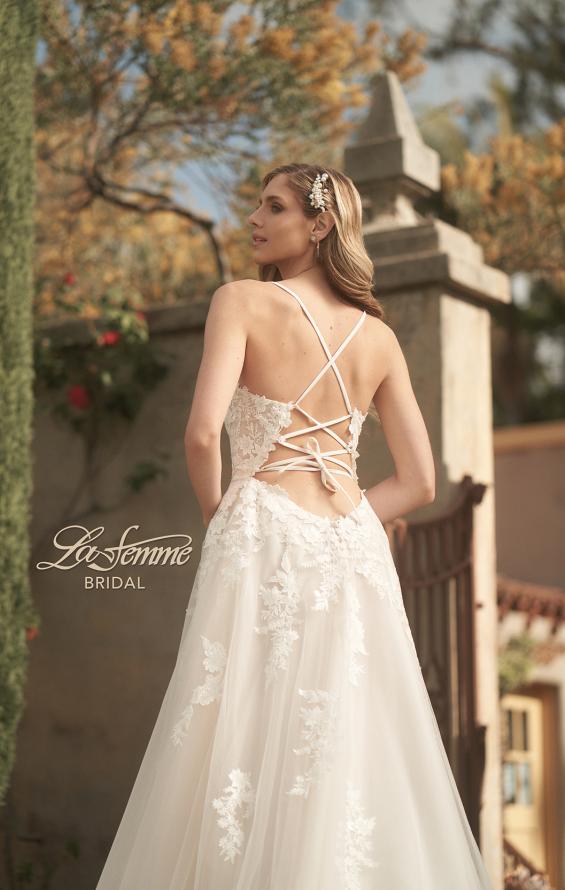 Picture of: A-Line Lace and Tulle Gown with Tie Back in ILIII, Style: B1205, Detail Picture 2