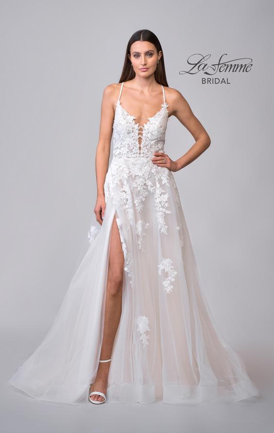 Picture of: A-Line Lace and Tulle Gown with Tie Back in ILIII, Style: B1205, Detail Picture 4