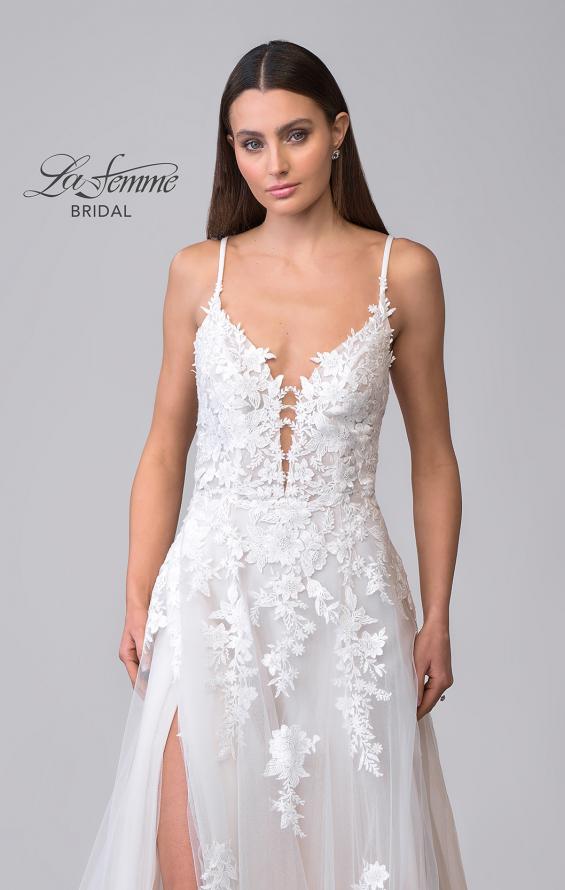 Picture of: A-Line Lace and Tulle Gown with Tie Back in ILIII, Style: B1205, Detail Picture 7