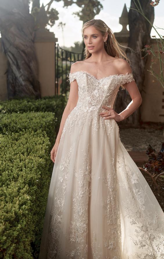 Picture of: Off the Shoulder A-Line Lace Wedding Dress in INI, Style: B1006, Detail Picture 8, Landscape