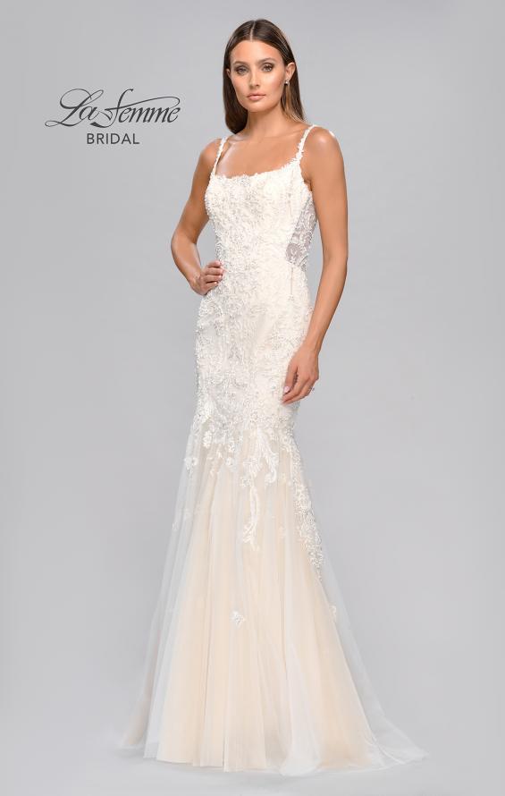 Picture of: Trumpet Gown with Beautiful Lace and Square Neckline in INI, Style: B1022, Detail Picture 8