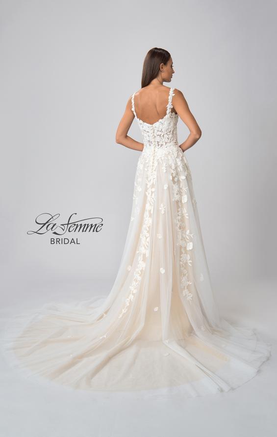 Picture of: Ornate Lace Gown with Slit and Sheer Bodice in INI, Style: B1024, Detail Picture 8