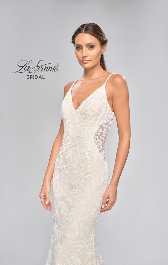 Picture of: Stunning Lace Fitted Gown with Sheer Back in INI, Style: B1052, Detail Picture 8