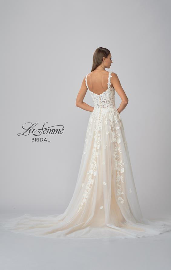 Picture of: Ornate Lace Gown with Slit and Sheer Bodice in INI, Style: B1024, Detail Picture 9