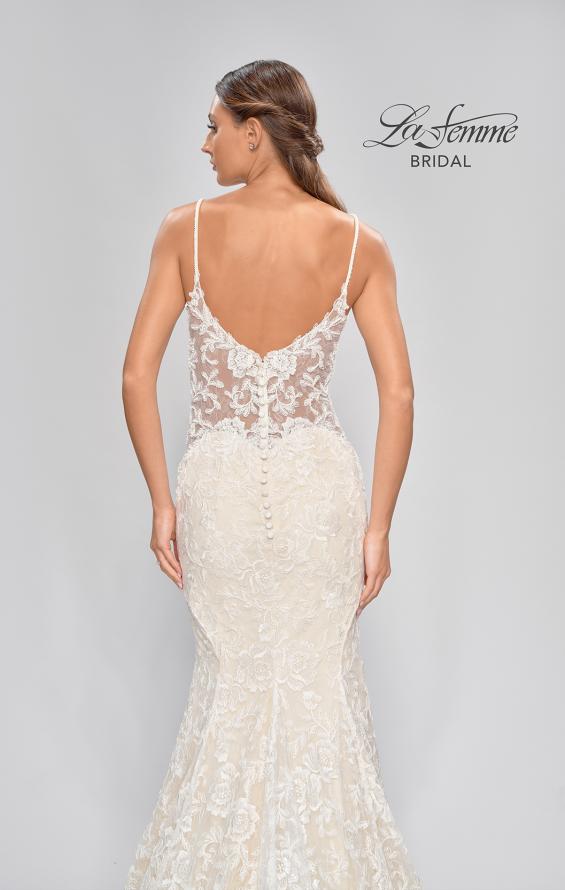 Picture of: Stunning Lace Fitted Gown with Sheer Back in INI, Style: B1052, Detail Picture 9