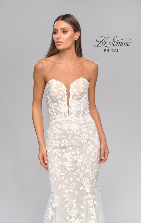 Picture of: Strapless Beaded Net Gown with Plunge Neckline in INI, Style: B1065, Detail Picture 9
