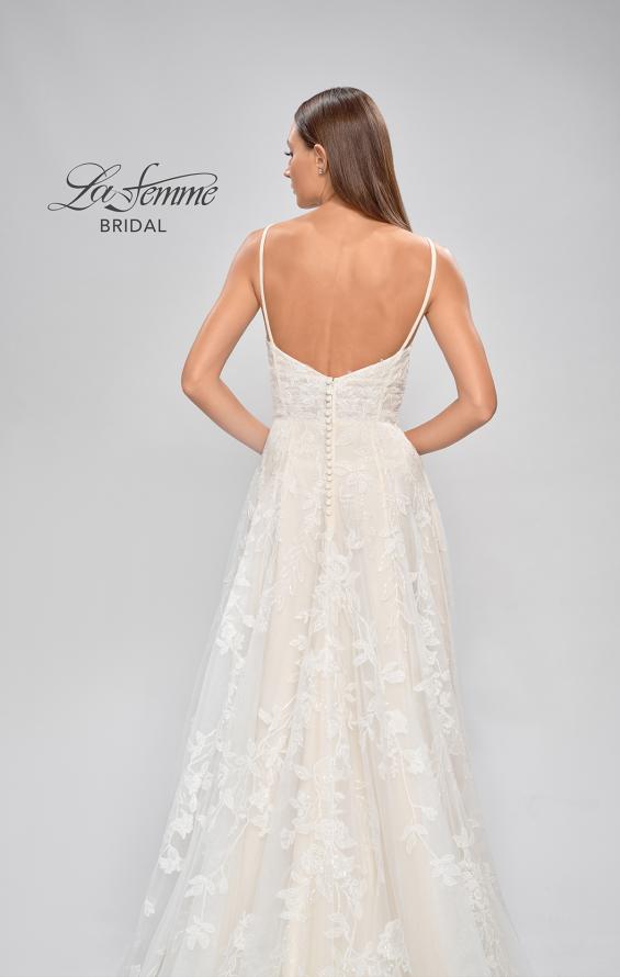Picture of: Gorgeous Lace A-Line Dress with Ruched Detail Bodice and High Slit in INI, Style: B1075, Detail Picture 9