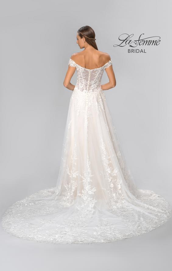 Picture of: Off the Shoulder A-Line Lace Wedding Dress in INI, Style: B1006, Detail Picture 10
