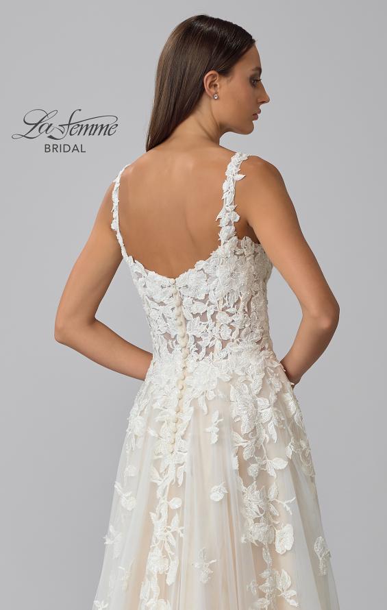 Picture of: Ornate Lace Gown with Slit and Sheer Bodice in INI, Style: B1024, Detail Picture 11