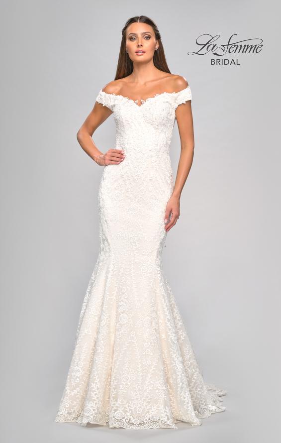 Picture of: Gorgeous Lace Off the Shoulder Mermaid Wedding Gown in INI, Style: B1043, Detail Picture 14