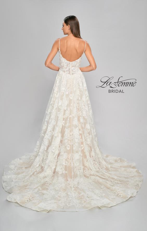 Picture of: Lace A-Line Wedding Dress with Slit and Deep V in INI, Style: B1056, Detail Picture 15
