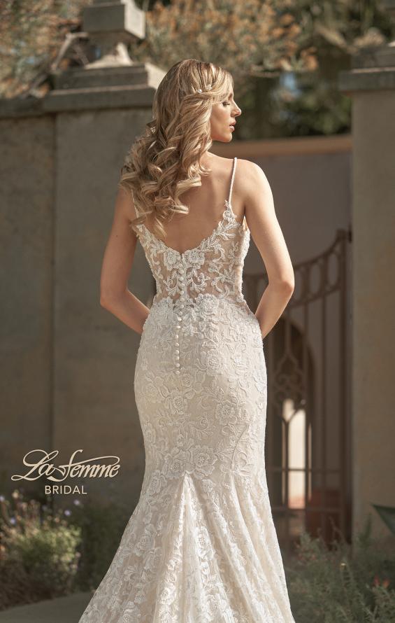 Picture of: Stunning Lace Fitted Gown with Sheer Back in INI, Style: B1052, Detail Picture 2