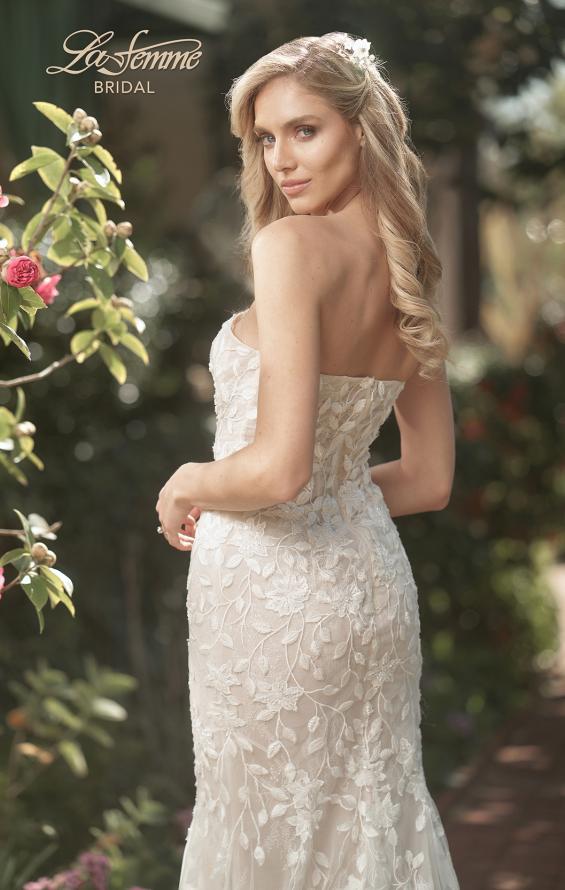 Picture of: Strapless Beaded Net Gown with Plunge Neckline in INI, Style: B1065, Detail Picture 2