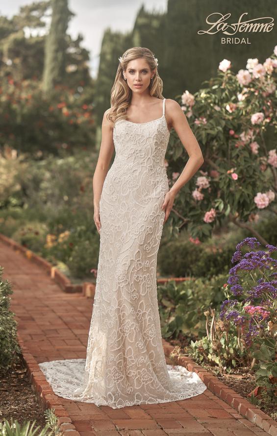 Picture of: Fitted Beaded Gown with Spaghetti Straps in INI, Style: B1067, Detail Picture 3