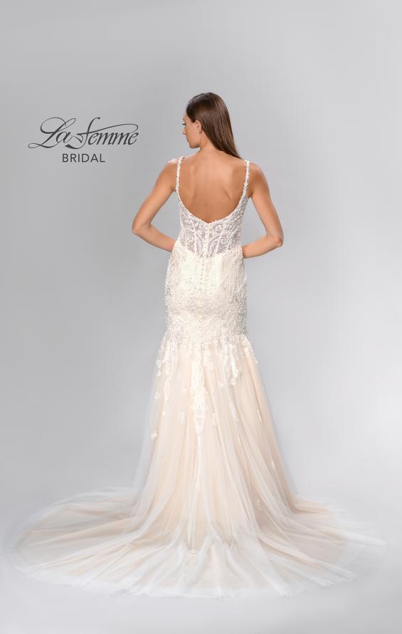 Picture of: Trumpet Gown with Beautiful Lace and Square Neckline in INI, Style: B1022, Detail Picture 4