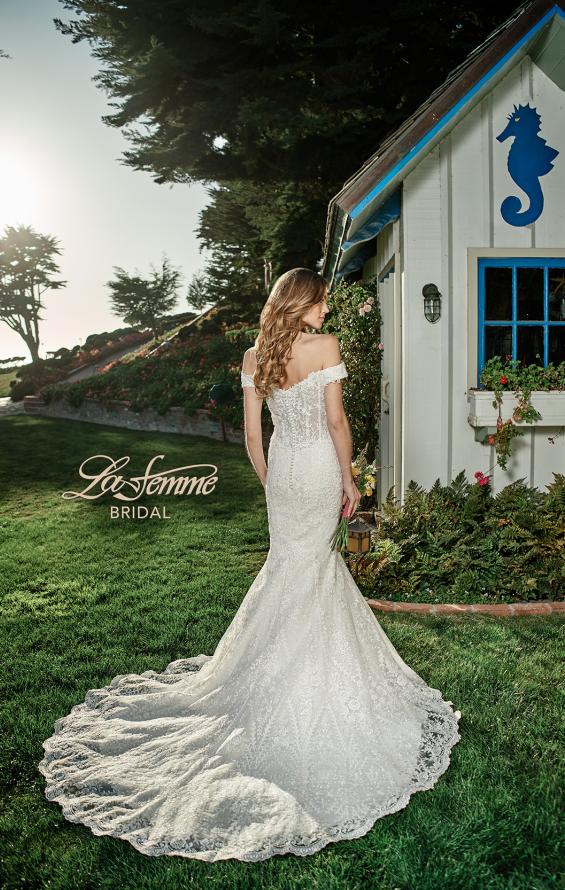 Picture of: Gorgeous Lace Off the Shoulder Mermaid Wedding Gown in INI, Style: B1043, Detail Picture 5