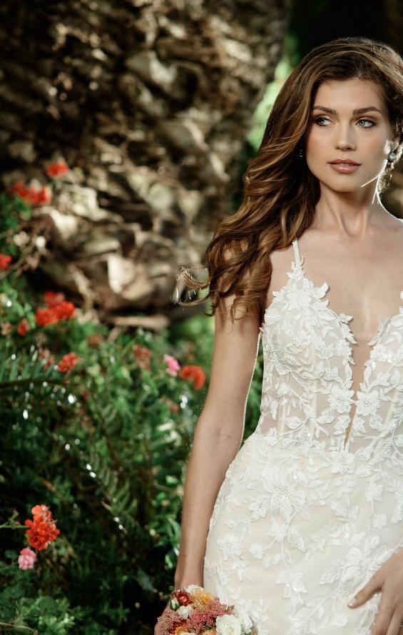 Picture of: Mermaid Wedding Dress with Pretty Lace Applique in INI, Style: B1066, Detail Picture 5, Landscape