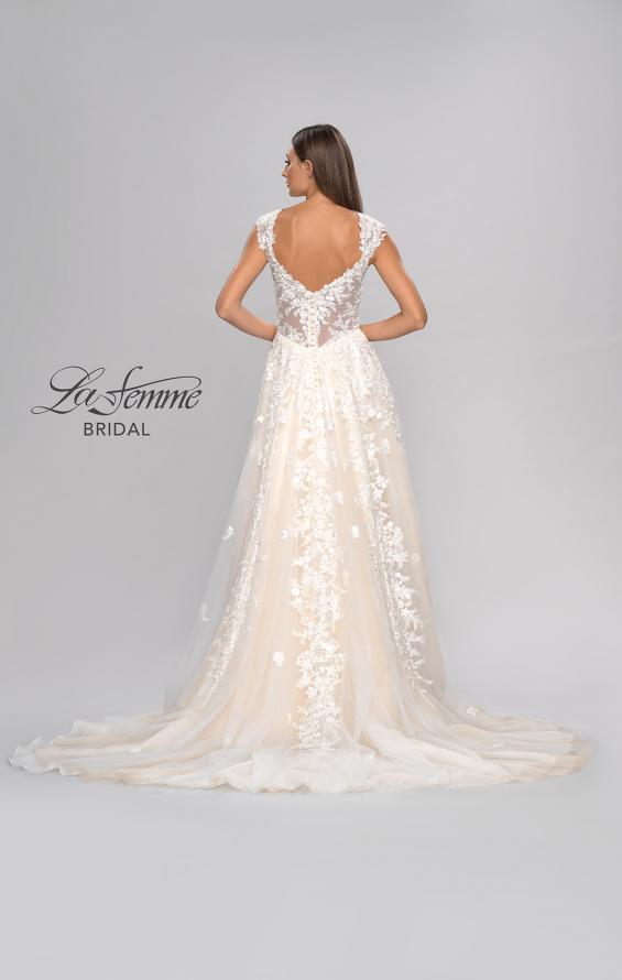Picture of: A-Line Lace Gown with Slit and Plunge Neckline in INI, Style: B1017, Detail Picture 6