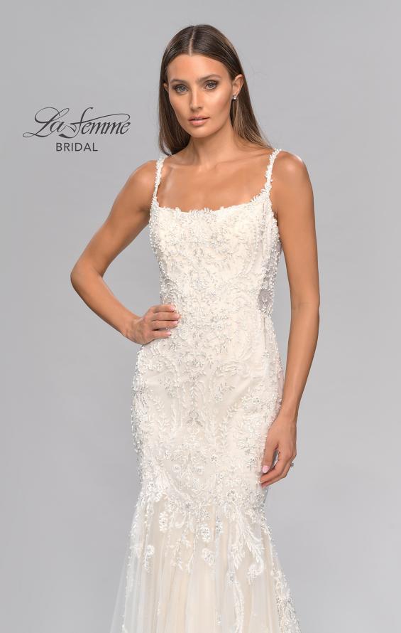 Picture of: Trumpet Gown with Beautiful Lace and Square Neckline in INI, Style: B1022, Detail Picture 6