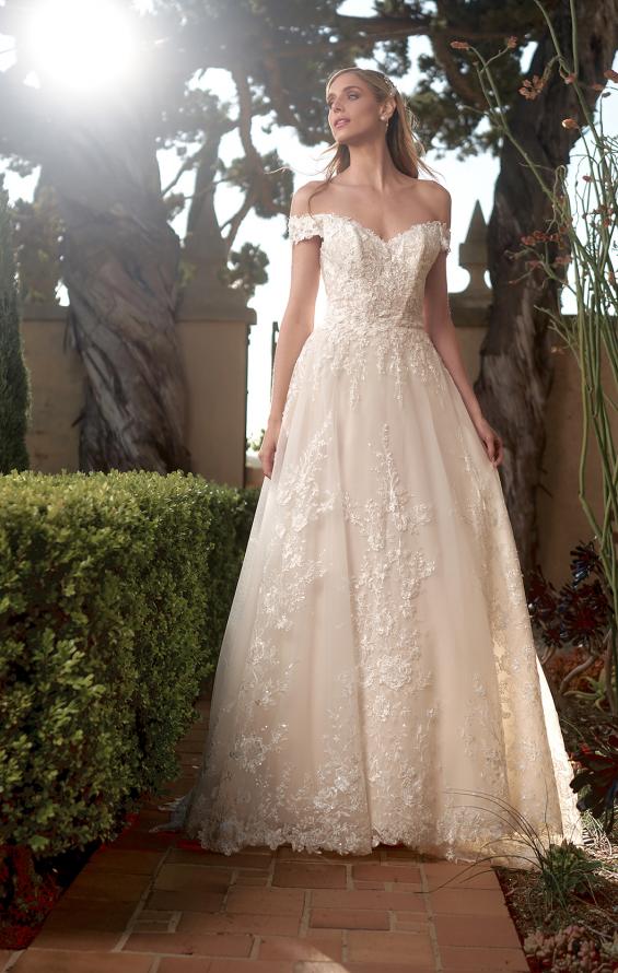 Picture of: Off the Shoulder A-Line Lace Wedding Dress in INI, Style: B1006, Detail Picture 7, Landscape
