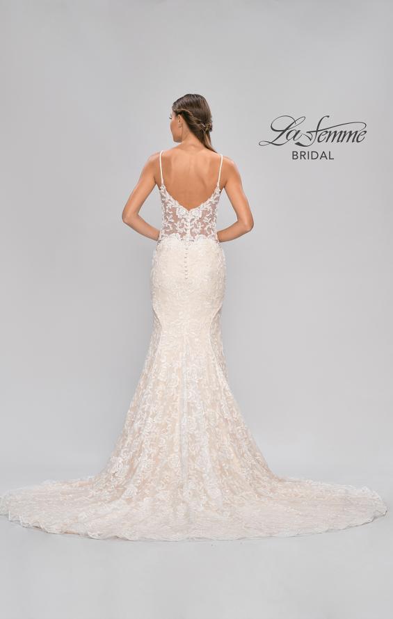 Picture of: Stunning Lace Fitted Gown with Sheer Back in INI, Style: B1052, Detail Picture 7