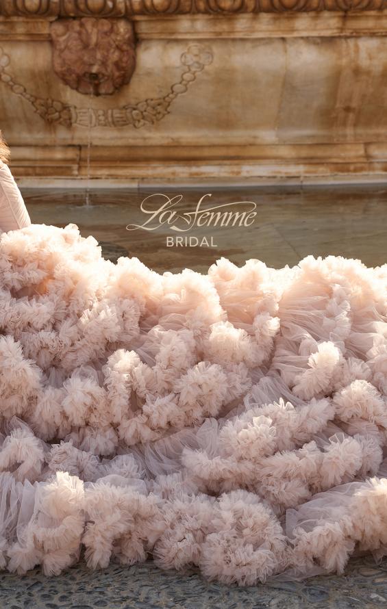 Picture of: Strapless Corset Ball Gown Wedding Dress with Tiered Ruffle Skirt in blush, Style: B1443, Detail Picture 17, Landscape