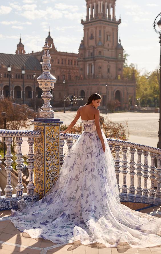 Picture of: Gorgeous Strapless Floral Print Organza Ball Gown with Full Skirt in multi, Style: B1464, Detail Picture 4