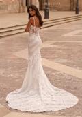 Picture of: Layered Lace Fit and Flare Wedding Dress with Sheer Back in III, Style: J2327, Back Picture