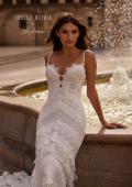 Picture of: Layered Lace Fit and Flare Wedding Dress with Sheer Back in III, Style: J2327, Detail Picture 1