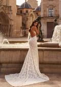 Picture of: Allover Lace Fit and Flare Wedding Dress with Low Open Back in III, Style: J2317, Detail Picture 3