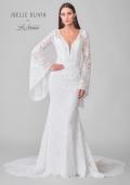 Picture of: Bell Sleeve Lace Dress with Open Back and Gorgeous Train in IIII, Style: J2164, Detail Picture 9