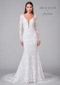 Picture of: Plunge Neck Stretch Lace Gown with Open Back and Stunning Train in IIII, Style: J2160, Detail Picture 4
