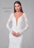 Picture of: Plunge Neck Stretch Lace Gown with Open Back and Stunning Train in IIII, Style: J2160, Detail Picture 7