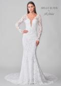 Picture of: Gorgeous Lace Gown with Long Sleeves and Deep Plunge Neckline in IIIII, Style: J2136, Detail Picture 9