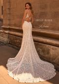 Picture of: Plunge Neck Fitted Lace Wedding Dress with Beaded Straps in IIIII, Style: J2130, Back Picture