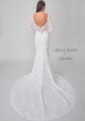 Picture of: Gorgeous Lace Gown with Long Sleeves and Deep Plunge Neckline in IIIII, Style: J2136, Detail Picture 5