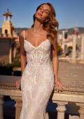 Picture of: Gorgeous Lace Wedding Gown with Scallop Lace Edges and Illusion Bodice in IIINI, Style: J2224, Detail Picture 1