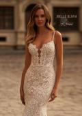 Picture of: Vintage Inspired Wedding Dress with Deep V and Corset Back in IIINI, Style: J2241, Detail Picture 3