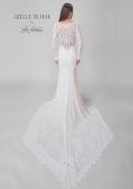 Picture of: Illusion Lace Long Sleeve Stretch Gown with Gorgeous Train in IIINI, Style: J2183, Detail Picture 5