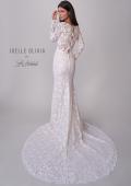 Picture of: Long Sleeve Wedding Dress with V Neckline and Illusion Back Detail in IIINI, Style: J2198, Detail Picture 5