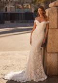 Picture of: Lace Off the Shoulder Wedding Dress with Beautiful Illusion Lace Back in IIINII, Style: J2201, Main Picture