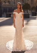 Picture of: Lace Off the Shoulder Wedding Dress with Beautiful Illusion Lace Back in IIINII, Style: J2201, Detail Picture 3