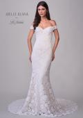 Picture of: Lace Off the Shoulder Wedding Dress with Beautiful Illusion Lace Back in IIINII, Style: J2201, Detail Picture 4