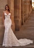 Picture of: Mermaid Lace Wedding Dress with Unique Bustier Bodice and Sheer Lace Back in IINI, Style: J2222, Main Picture