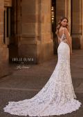 Picture of: Mermaid Lace Wedding Dress with Unique Bustier Bodice and Sheer Lace Back in IINI, Style: J2222, Back Picture