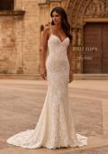 Picture of: Lace Fit and Flare Wedding Dress with Illusion Back in IIRI, Style: J2332, Back Picture