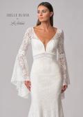 Picture of: Bell Sleeve Lace Gown with Illusion Waist in WIII, Style: J2093, Detail Picture 8