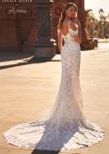 Picture of: Trumpet Style Lace Wedding Dress with V Neckline and Illusion Back in WIII, Style: J2229, Back Picture
