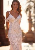Picture of: Trumpet Style Lace Wedding Dress with V Neckline and Illusion Back in WIII, Style: J2229, Detail Picture 1